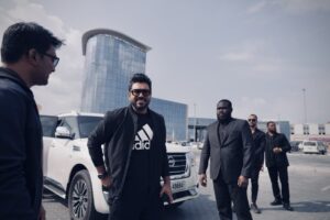 Nivin Pauly on the sets of Adeni film unit